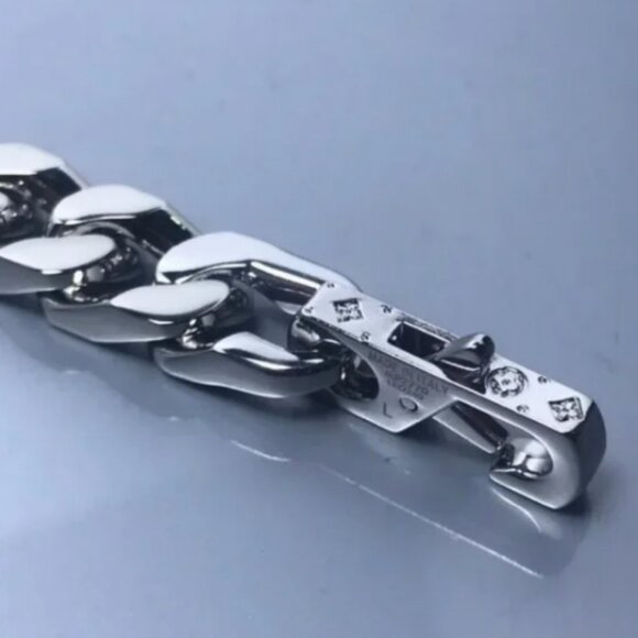 Louis Vuitton Genuine 18K White Gold Cuban Bracelet - Picture 2 of 4